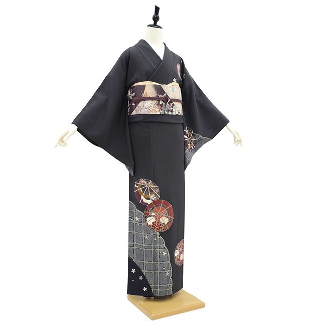 値下げ！極美品★縮緬訪問着 楽天市場】＼ 20％offクーポン ／ 縮緬訪問着 袷 正絹 茶色 更紗