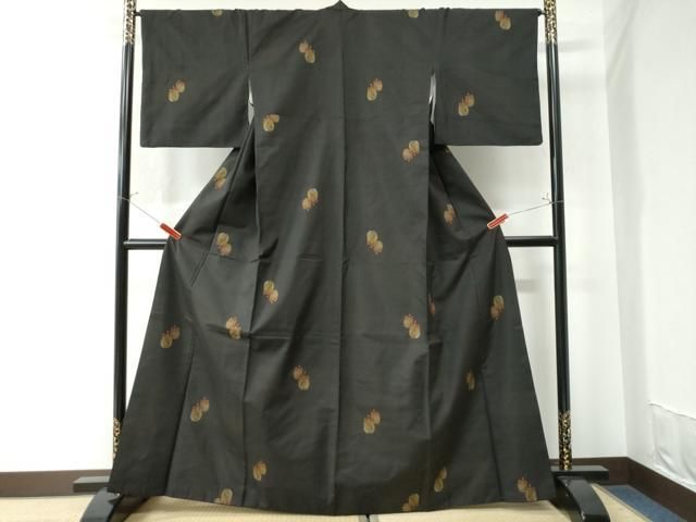 平和屋着物○本場大島紬 9マルキ 箔散らし 正絹 逸品 CAAX5698gh