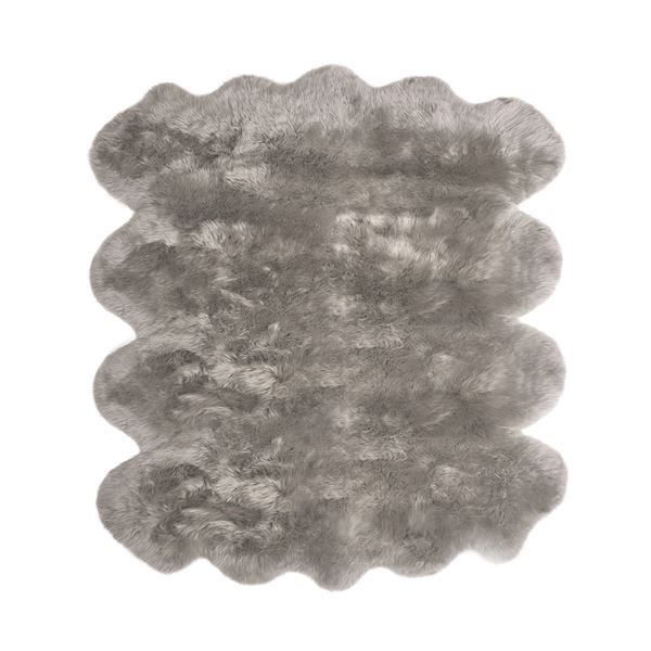 ムートンラグ 約170×160cm 8匹サイズ ダークベージュ