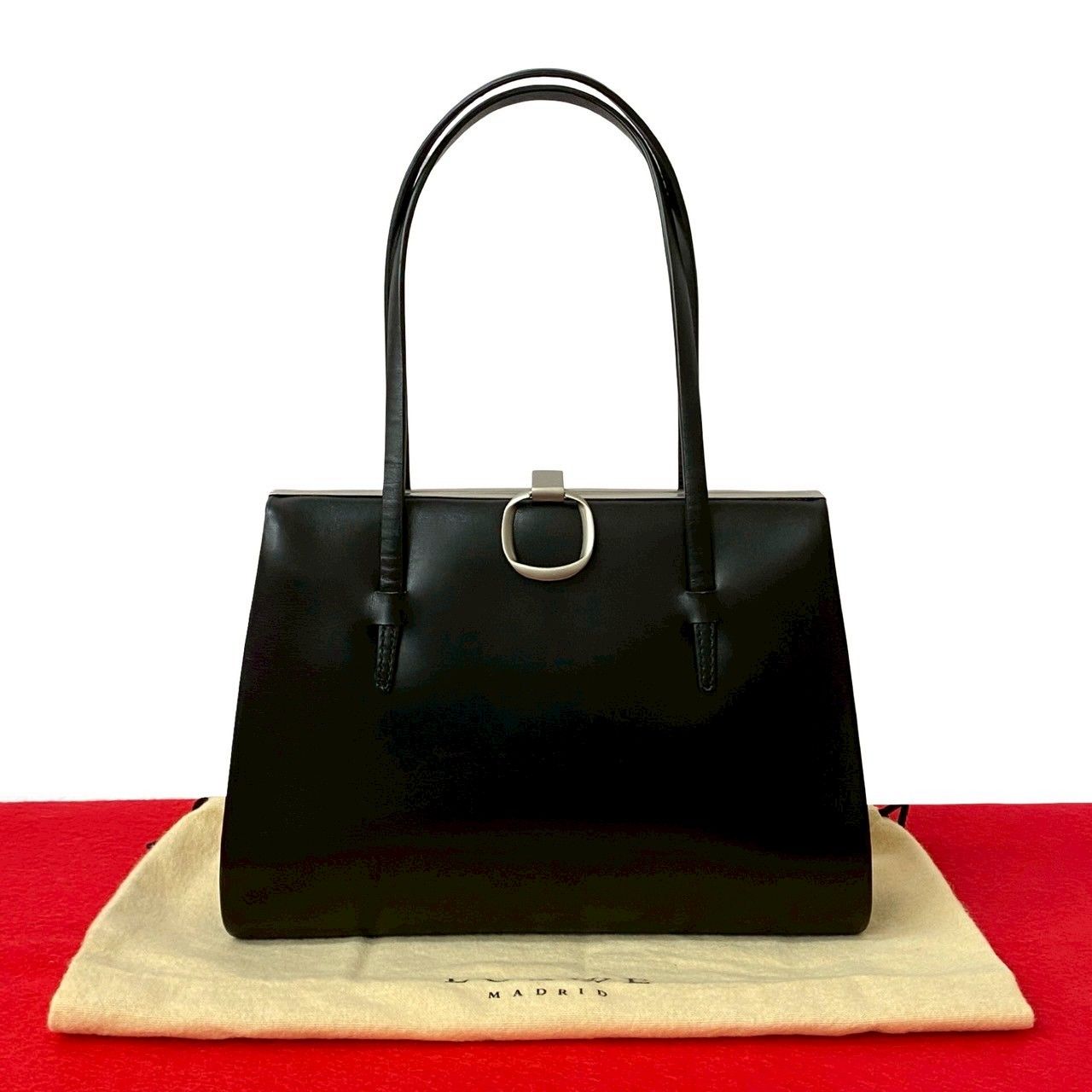 極 美品 希少品 袋付き LOEWE ロエベ カーフ レザー 本革 がま口