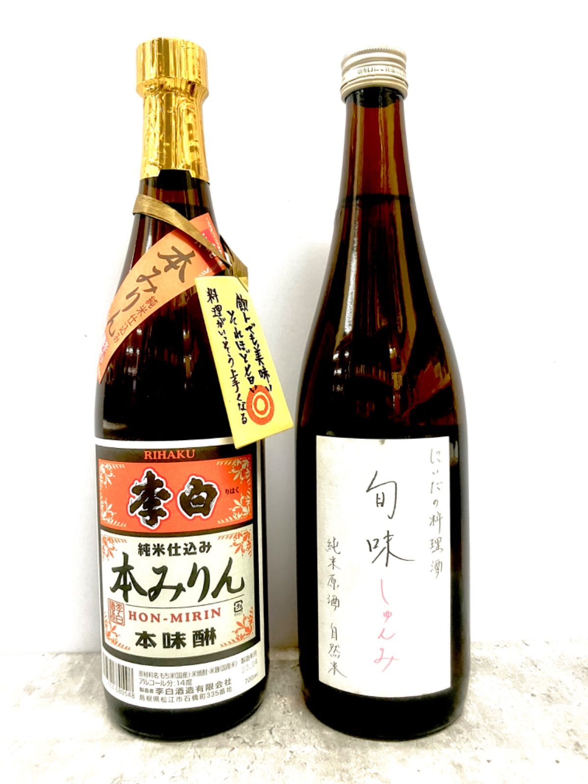 料理のお酒セット「 李白・本みりん」「にいだの純米料理酒 旬味」各720ml 計2本セット販売