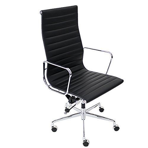イームズアルミナムチェア ハイバックチェア 本革 キャスター 肘掛け クロムメッキ クロームメッキ 回転 昇降 高さ調節 レザー オフィスチェア ロッキングチェア ミーティングチェア 椅子 いす イス チェアー 会議室 書斎 1010-l 選択 ブラック