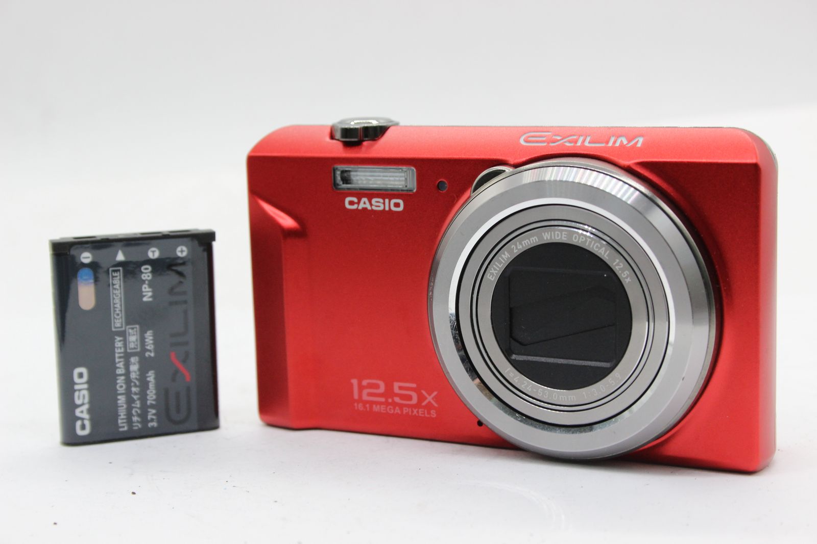 美品 返品保証】 カシオ Casio Exilim EX-ZS160 レッド 24mm