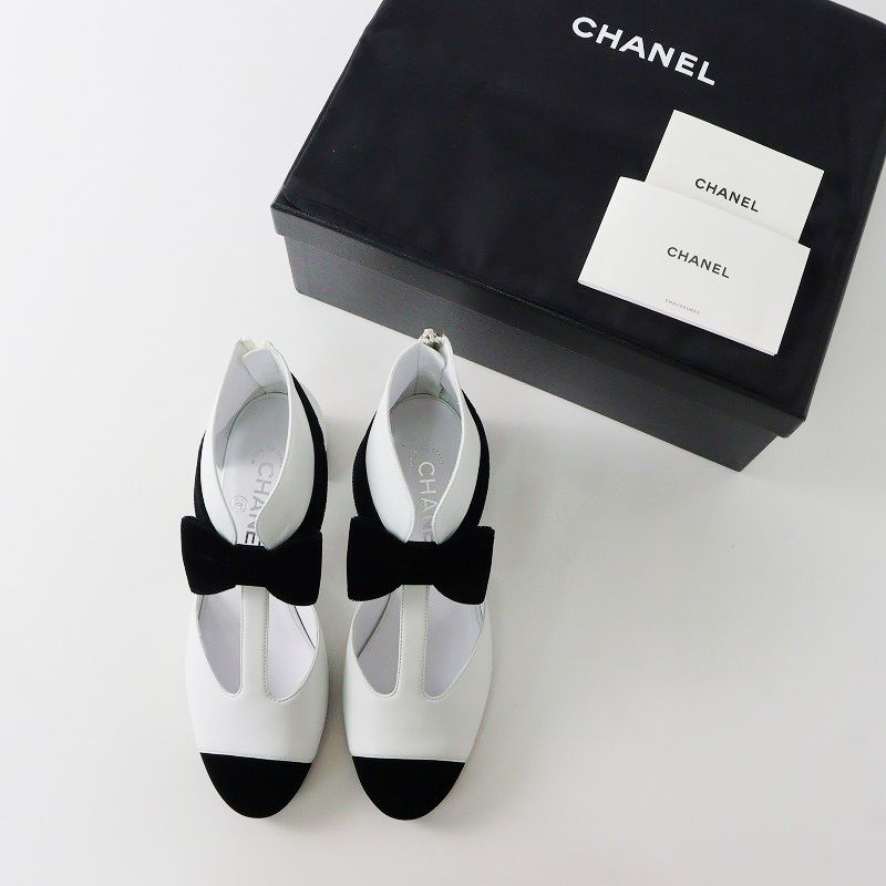シャネルCHANEL リボンパンプスサンダル36.5 新品未使用