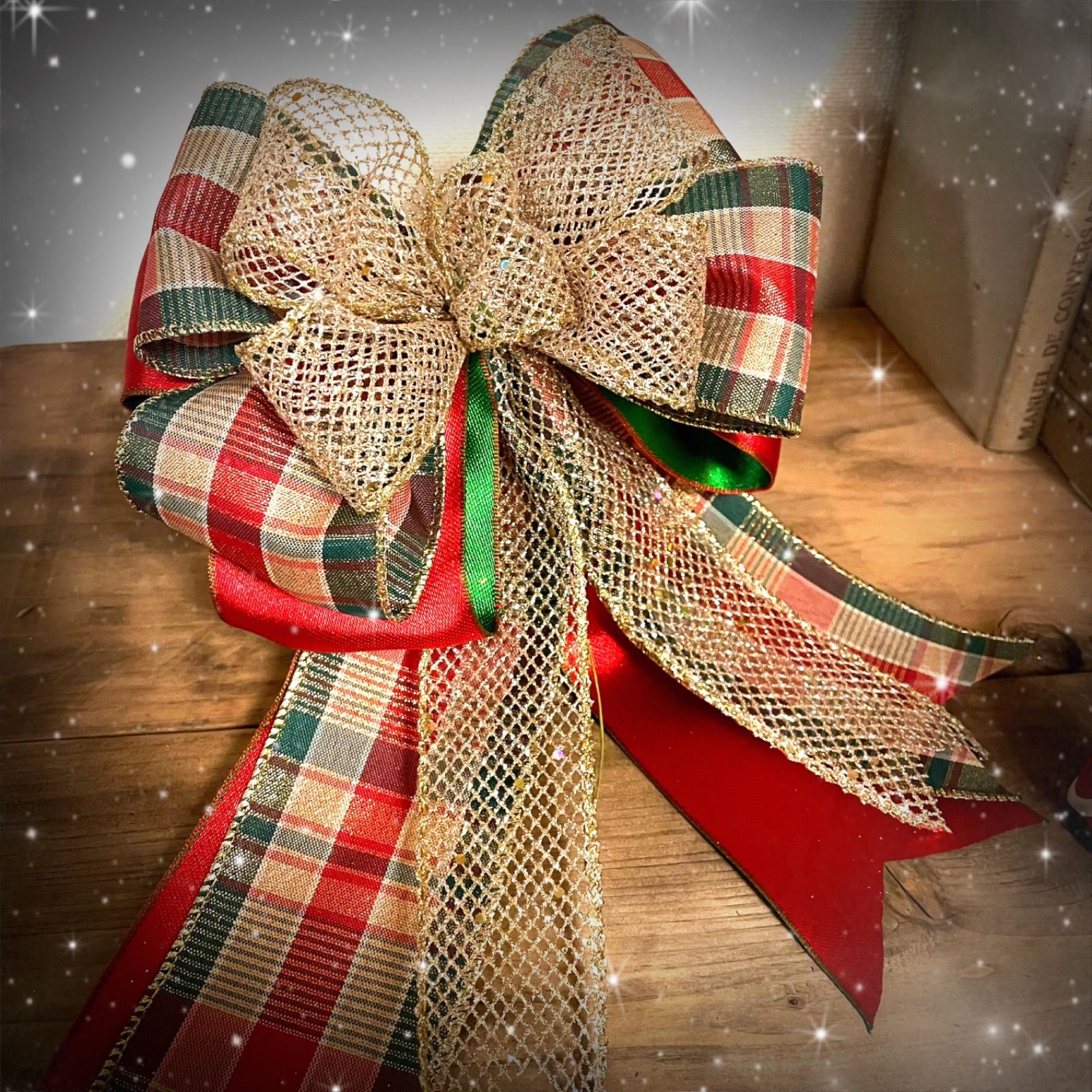 クリスマス クリスマスリボン クリスマスツリー ツリートップ