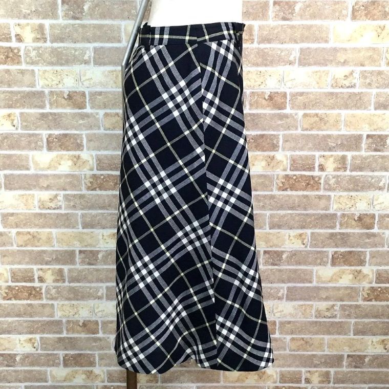 送料込み BURBERRY LONDON スカート 40 ネイビー チェック 585 USTAUSTRALIA_COM_AU