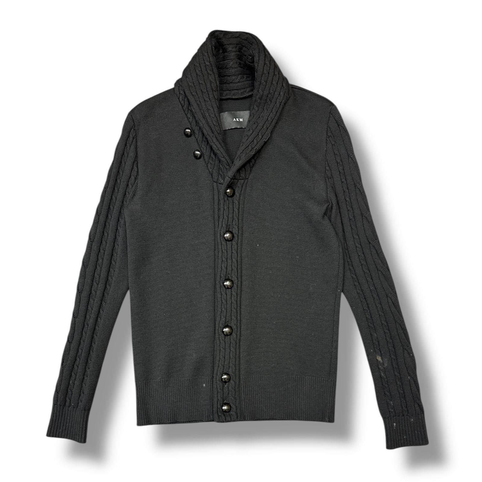 AKM CASHWOOL CABLE SHAWL CARDIGAN ケーブルショールカーディガン 