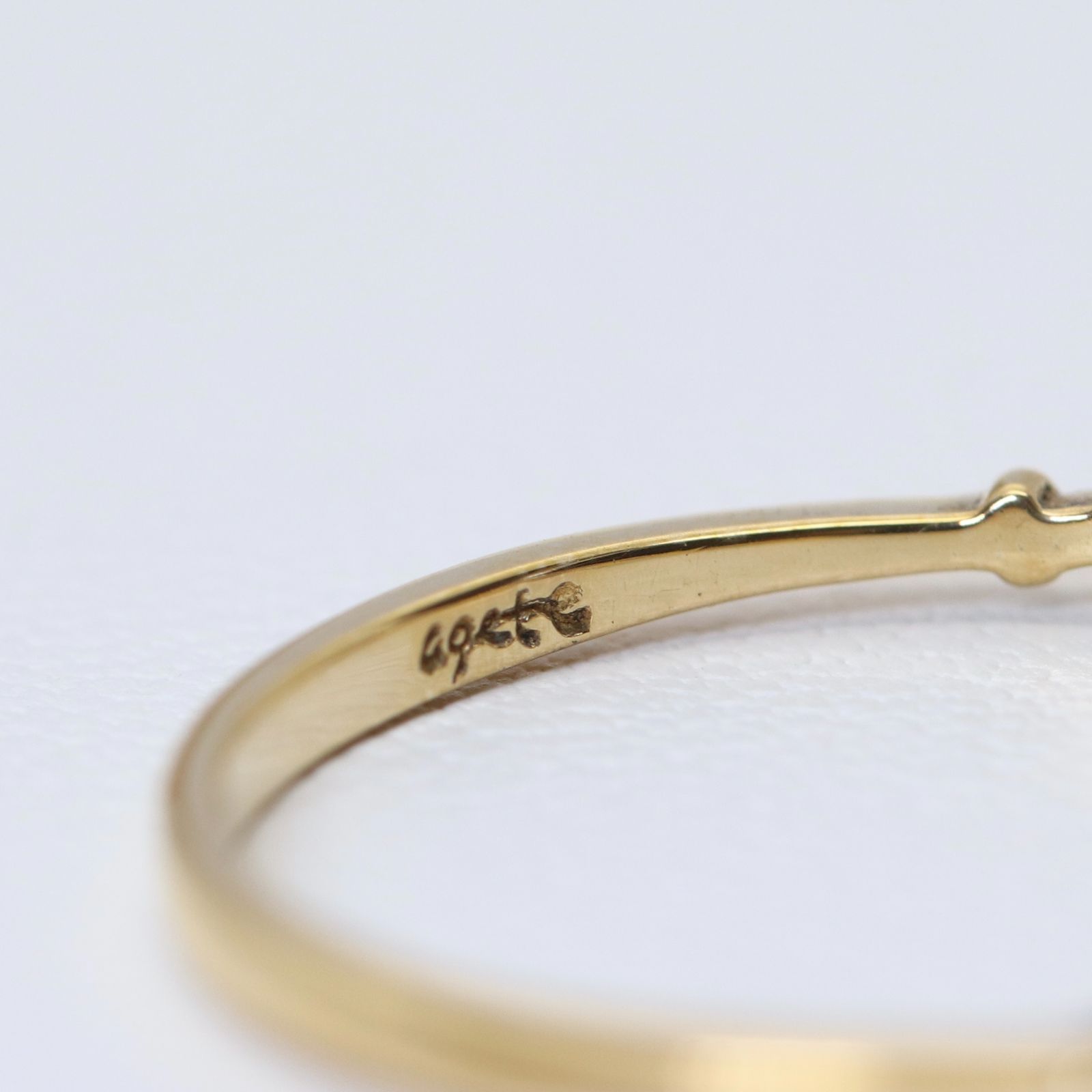 ageteアガットケシ粒パール14粒K14ハーフエタニティリング アガット K14 ベビーパール リング ハーフエタニティ/24-558