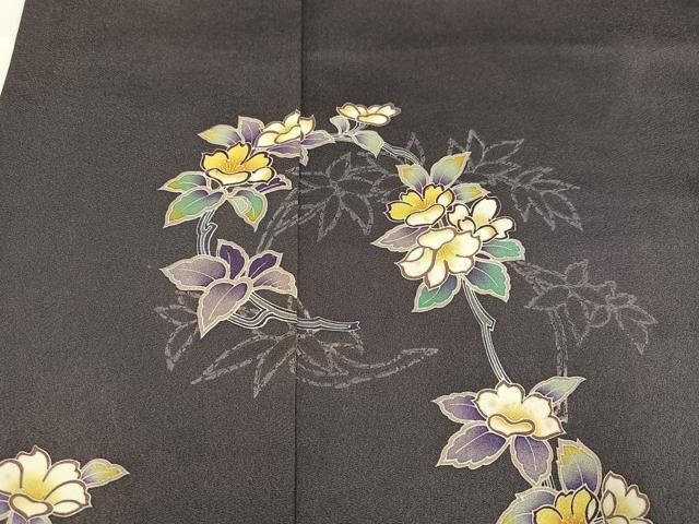 平和屋着物○京加賀友禅 松本健一 訪問着 枝花文 ロング丈 正絹 逸品