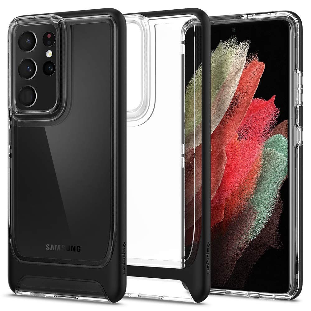 【数量限定】S21 Ultra Galaxy ケース [SC-52B] バンパーケース 新型 背面 クリア TPUソフトケース PCハード Spigen 二重構造 米軍MIL規格 衝撃吸収 ワイヤレス充電 ネオ・ハイブリッド クリスタル ACS0235