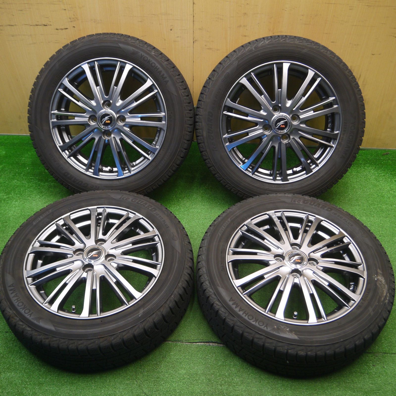 [送料無料] バリ溝！20年！キレイ！8.5分スタッドレス 165/65R15 ヨコハマ アイスガード iG50 プラス Fang ファング 15インチ PCD100/4H4111802Hス