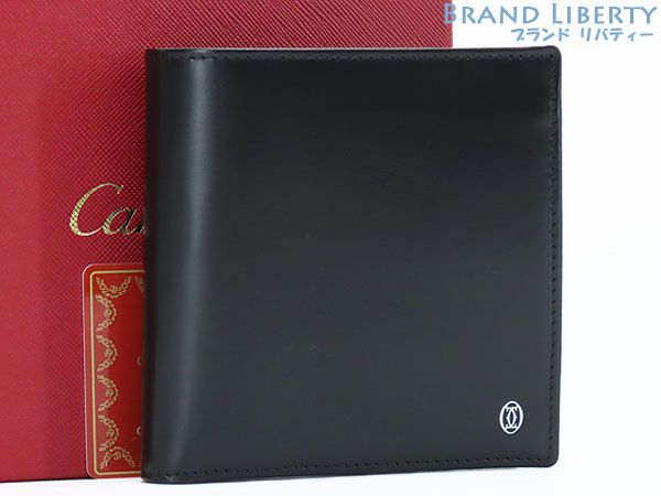 【未使用】カルティエ　Cartier　パシャ　二つ折り財布　コンパクト財布　ブラック　カーフレザー　L3000137
