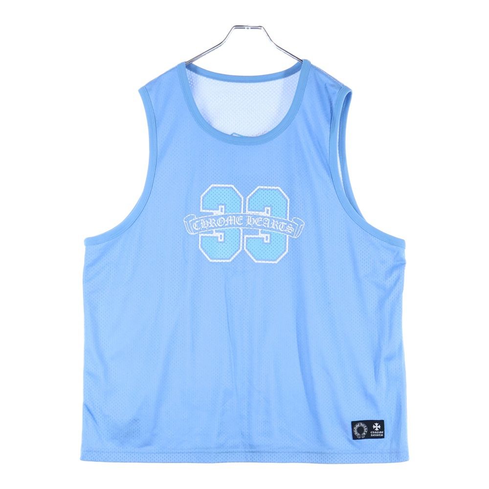 CHROME HEARTS クロムハーツ MESH WARM UP JERSEY リバーシブルCHロゴプリントメッシュタンクトップ ブルー