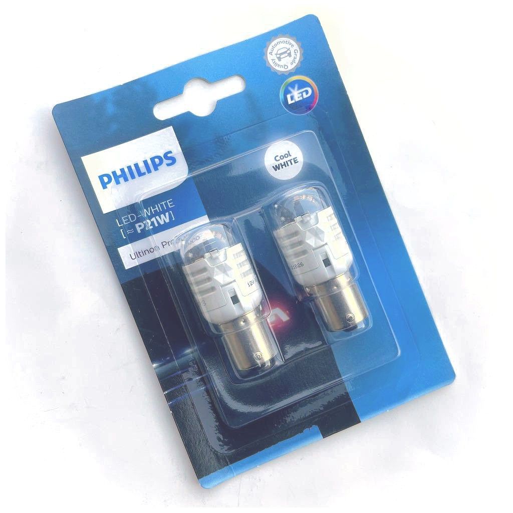 PHILIPS フィリップス Ultinon Pro3000 11498U30CWB2 バックランプ用LED 12V S25 P21W 6000Kホワイト 190lm 2個入り