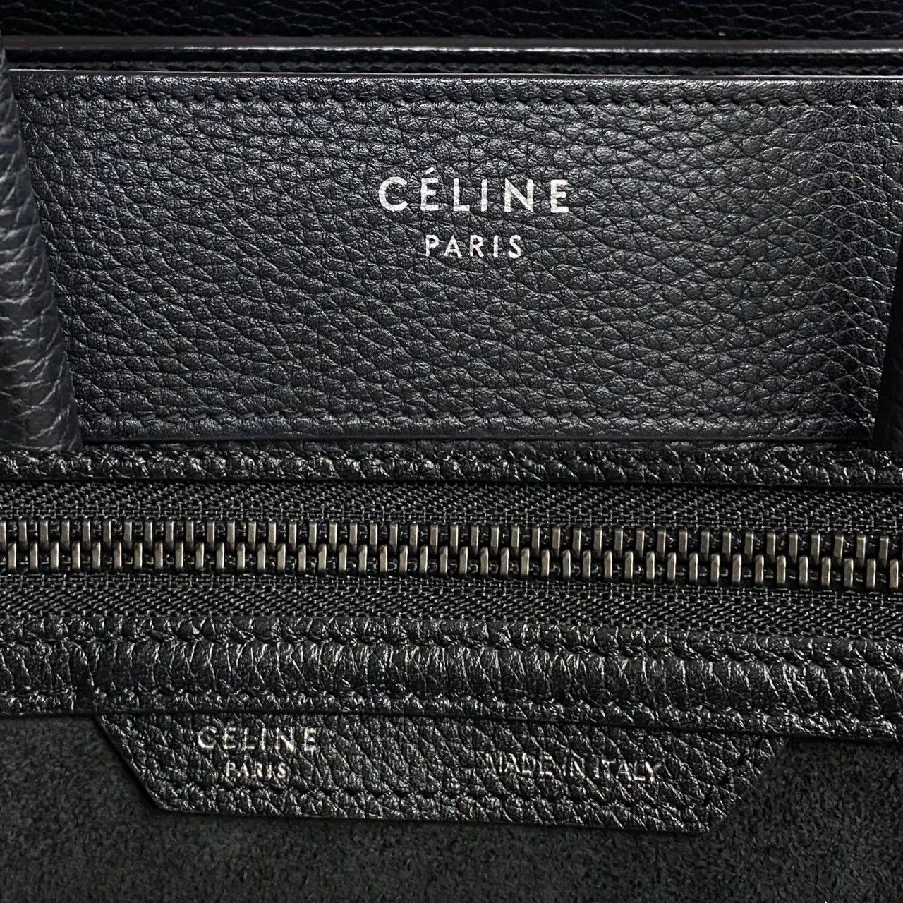 極 美品 希少品 CELINE セリーヌ ラゲージ マイクロショッパー レザー 本革 ハンドバッグ ミニ トートバッグ ブラック 黒 20106 -  メルカリ