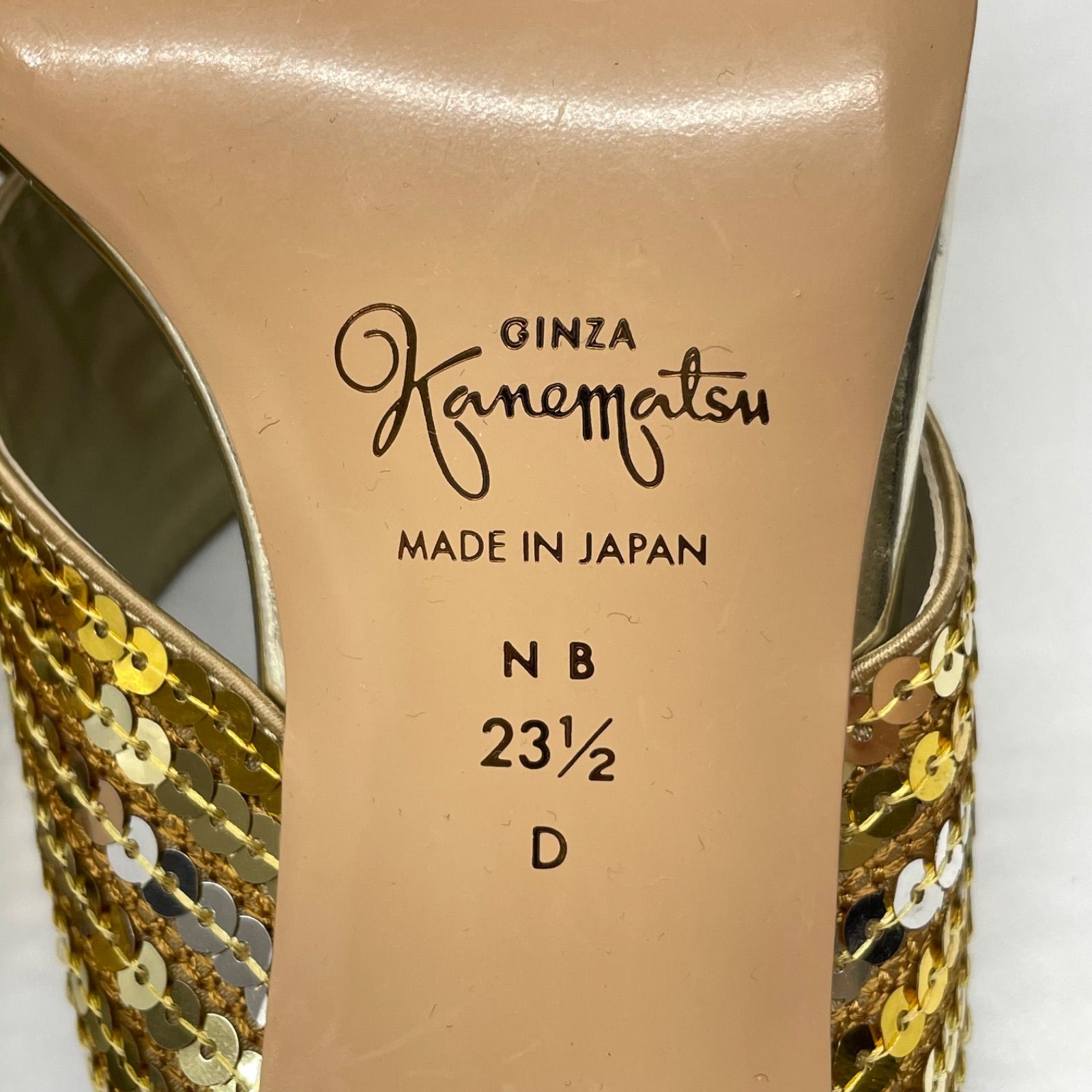 美品 GINZA KANEMATSU ギンザカネマツ 銀座かねまつ サンダル ヒール 