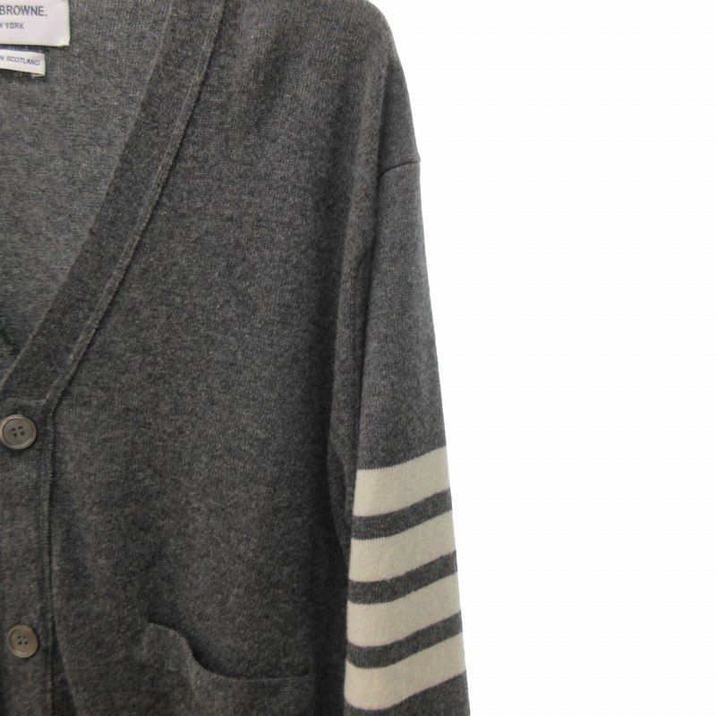 トムブラウン THOM BROWNE 美品 ミディアムグレー カシミア 4BAR V 