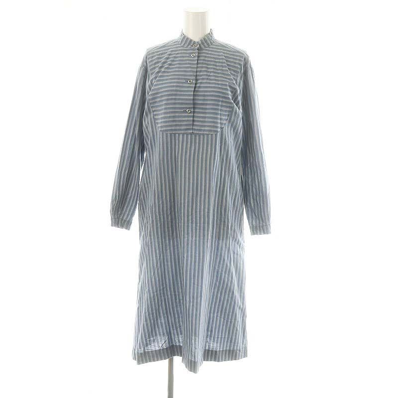 マリメッコ marimekko ストライプ ワンピース ロング 長袖 スモーク  