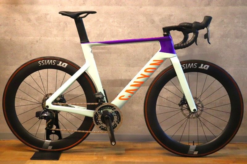 在庫限り直接引取り大歓迎 CANYON AEROAD CF SLX XSサイズ モビスターカラー ディスク デュラエース Di2 軽量 6.9kg ロードバイク エアロ フジヒル 520mm～