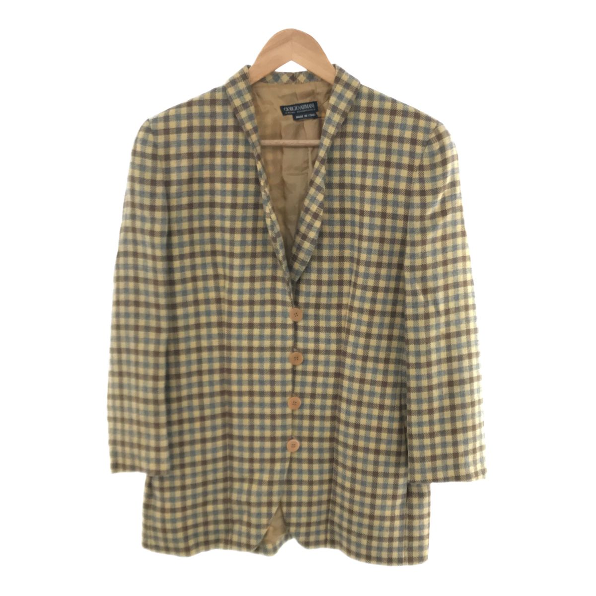 新品同様 ジョルジオ・アルマーニ　ペンチェック ダブルジャケット　ウール 新品同様 ジョルジオ・アルマーニ ペンチェック ダブル