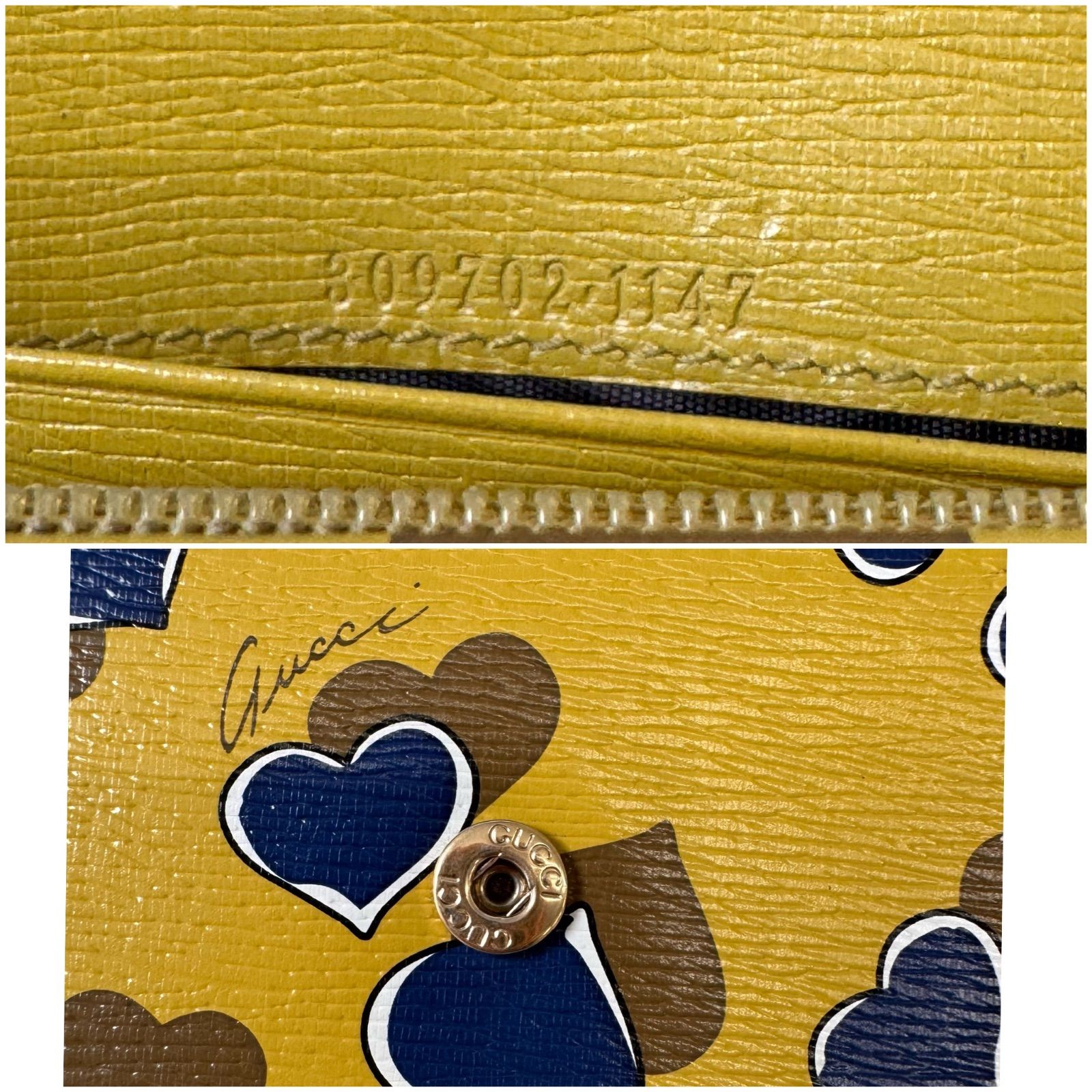 ✨Bランク GUCCI グッチ 長財布 ウォレット コンチネンタル ハート 