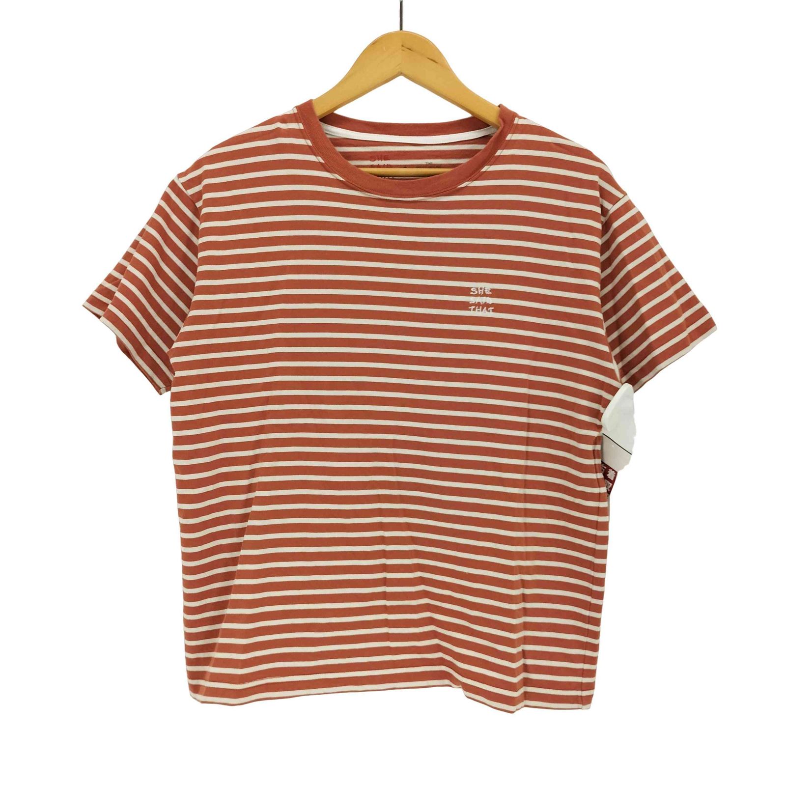 ユーズドフルギ USED古着 she said that + THE MOTT HOUSE TOKYO T-shirt Stripe メンズ JPN：L