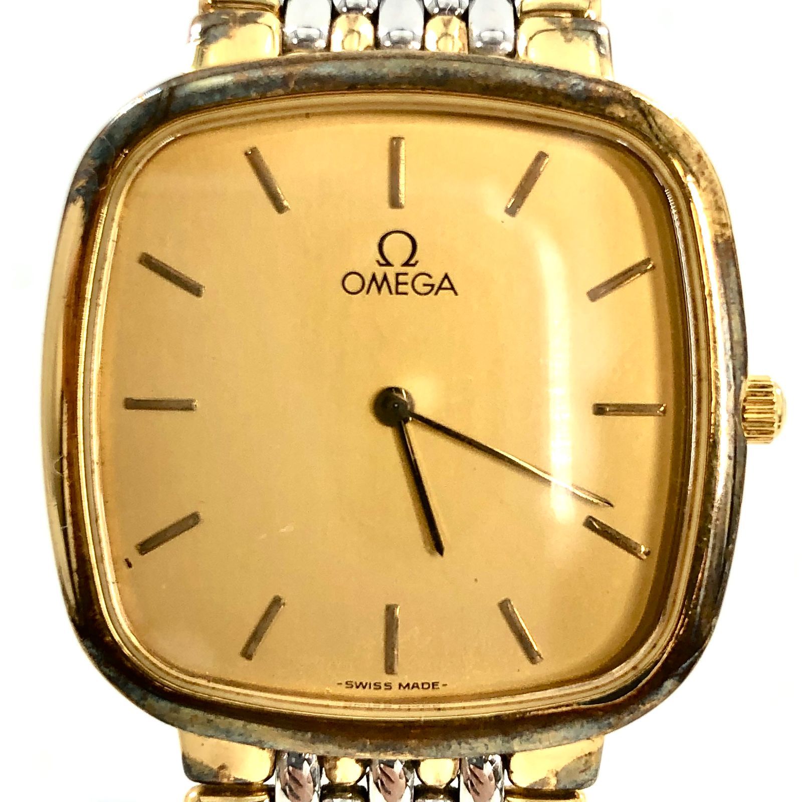 OMEGA オメガ メンズ腕時計 De ville デヴィル SS×GP/QZ ゴールド文字