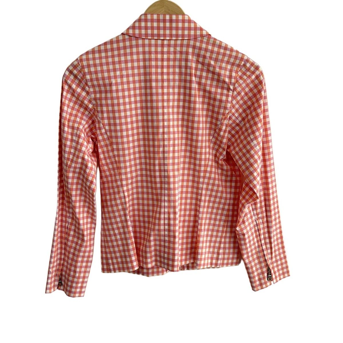 ランバンスポーツ ブルゾン サイズ36 S レディース - オレンジ×ピンク×アイボリー 長袖 チェック柄 ジップアップ 春 秋