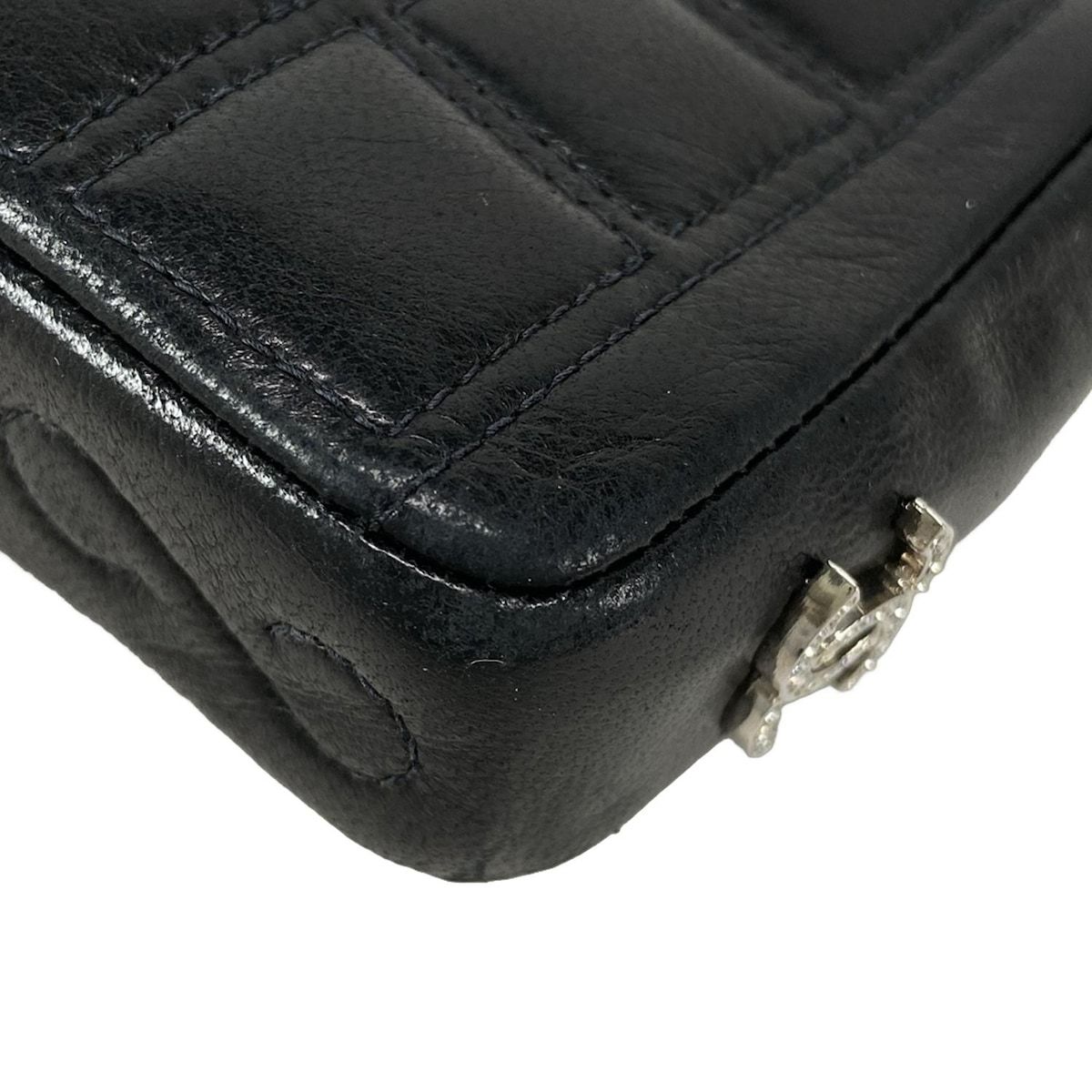 チェーンショルダー|シルバー金具|ミニバッグ ラムスキン