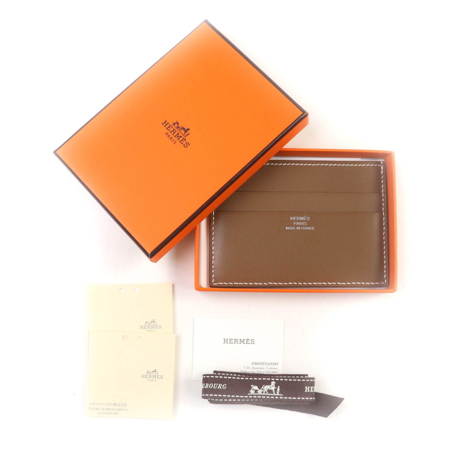 HERMES エルメス シュヴァル ピクト エトゥープ エバー エトゥープ タデラクト カードケース W刻印 き フランス製 レディース