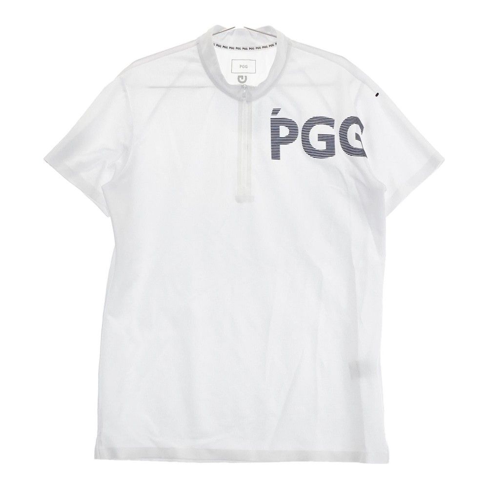 サイズ 6 PGG PEARLY GATES パーリーゲイツ 2025年モデル ハーフジップ半袖Tシャツ ホワイト系 240101271972 ゴルフウェア メンズ ストスト