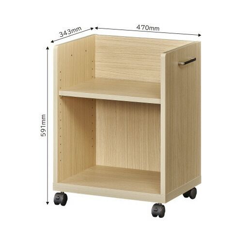 木製デスク下ワゴン 天板なし ナチュラルONA-6045PNA 白井産業