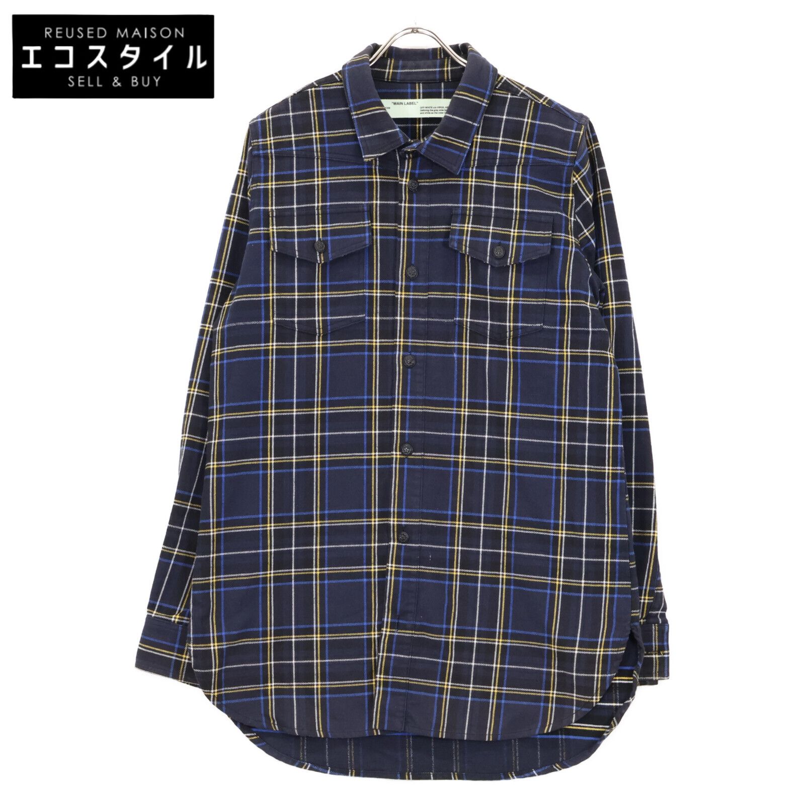OFF-WHITE オフホワイト OMGA001S18788012 ﾈｲﾋﾞｰ ﾊﾞｯｸｱﾛｰﾌﾟﾘﾝﾄ ﾈﾙｼｬﾂ S