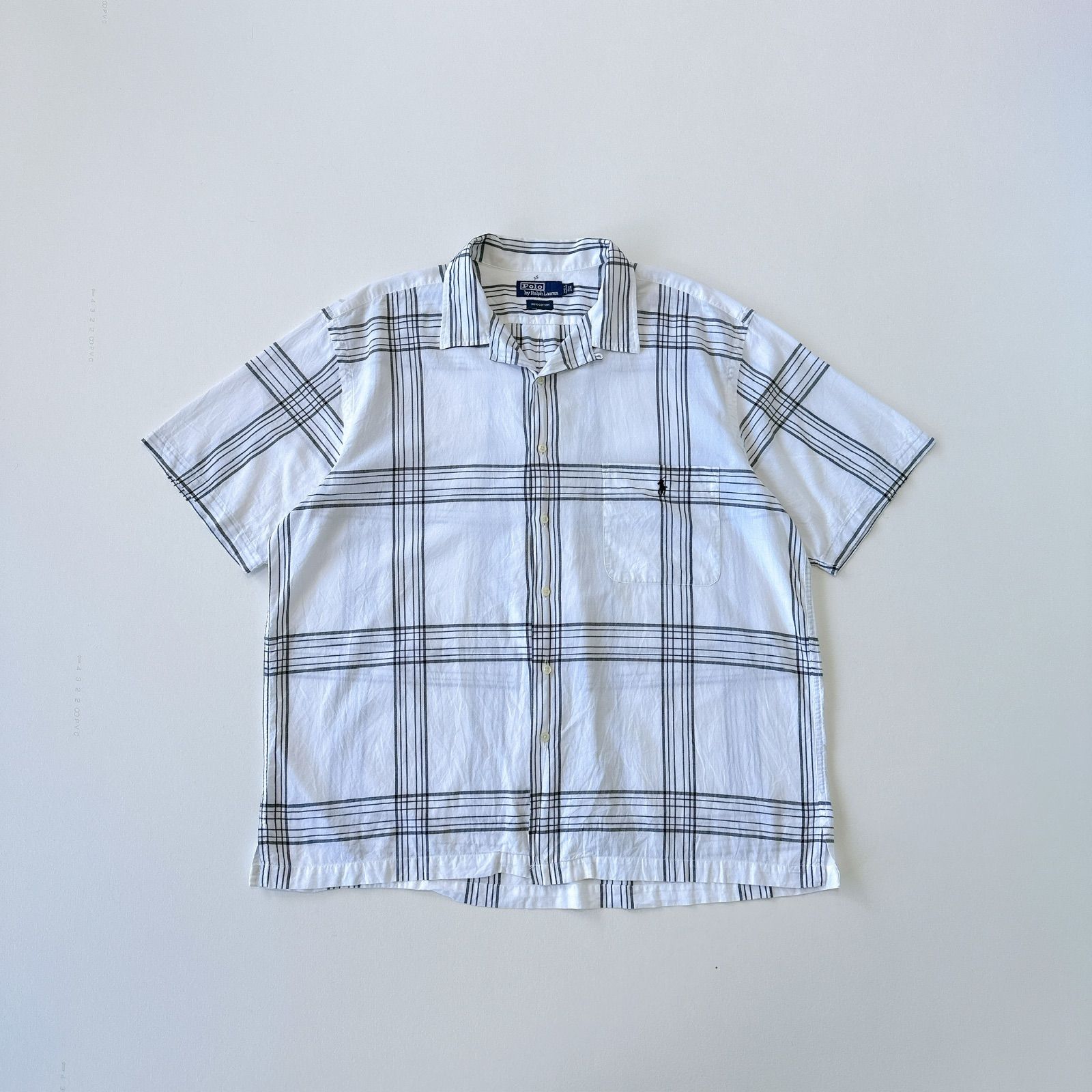 90s Polo Ralph Lauren 開襟シャツ 90s ラルフローレン オープンカラーシャツ 開襟 ポニー刺繍