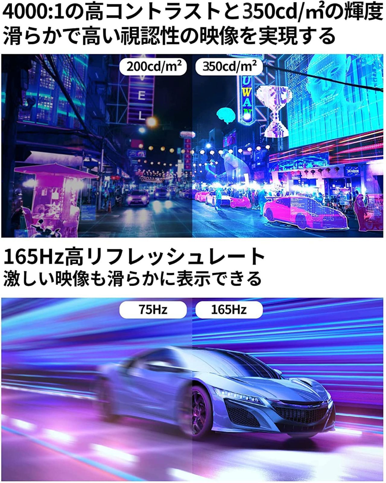 人気商品】ゲーミングモニター 27インチ モニター 2560×1440 QHD 165Hz