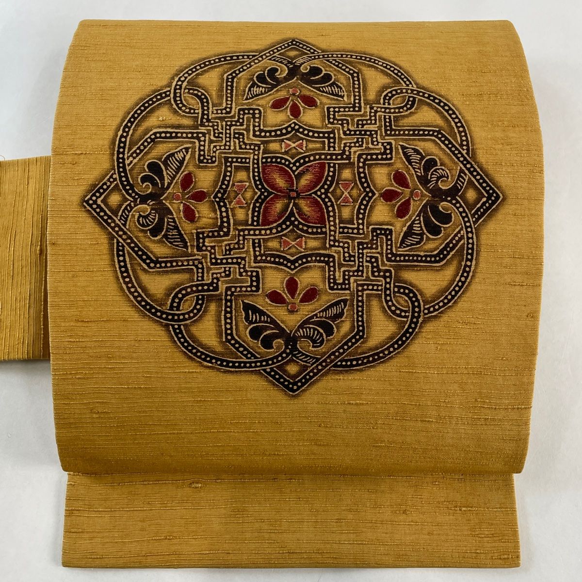 菊唐草 刺繍 付け帯 名古屋帯 紬 絽刺し 刺繍 菊 唐草 グレー 菊唐草 刺繍 付け帯 名古屋帯 紬 絽刺し 刺繍 菊 唐草 グレー