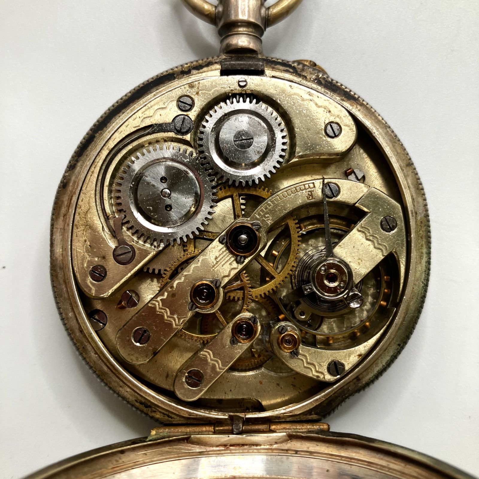 中古品・ジャンク品】JOHORE 懐中時計 手巻き 銀製 アンティーク