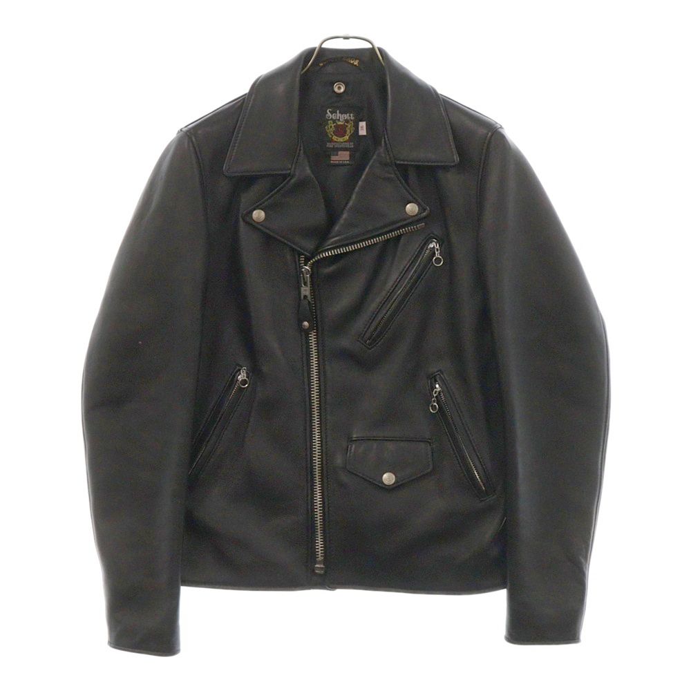 SCHOTT (ショット) ラムレザー ダブル ライダース ジャケット ブラック 7525