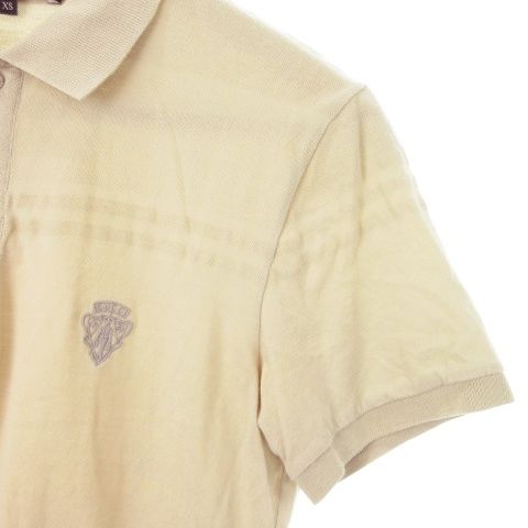 グッチ GUCCI ポロシャツ 半袖 ロゴ刺繍 コットン XS ベージュ