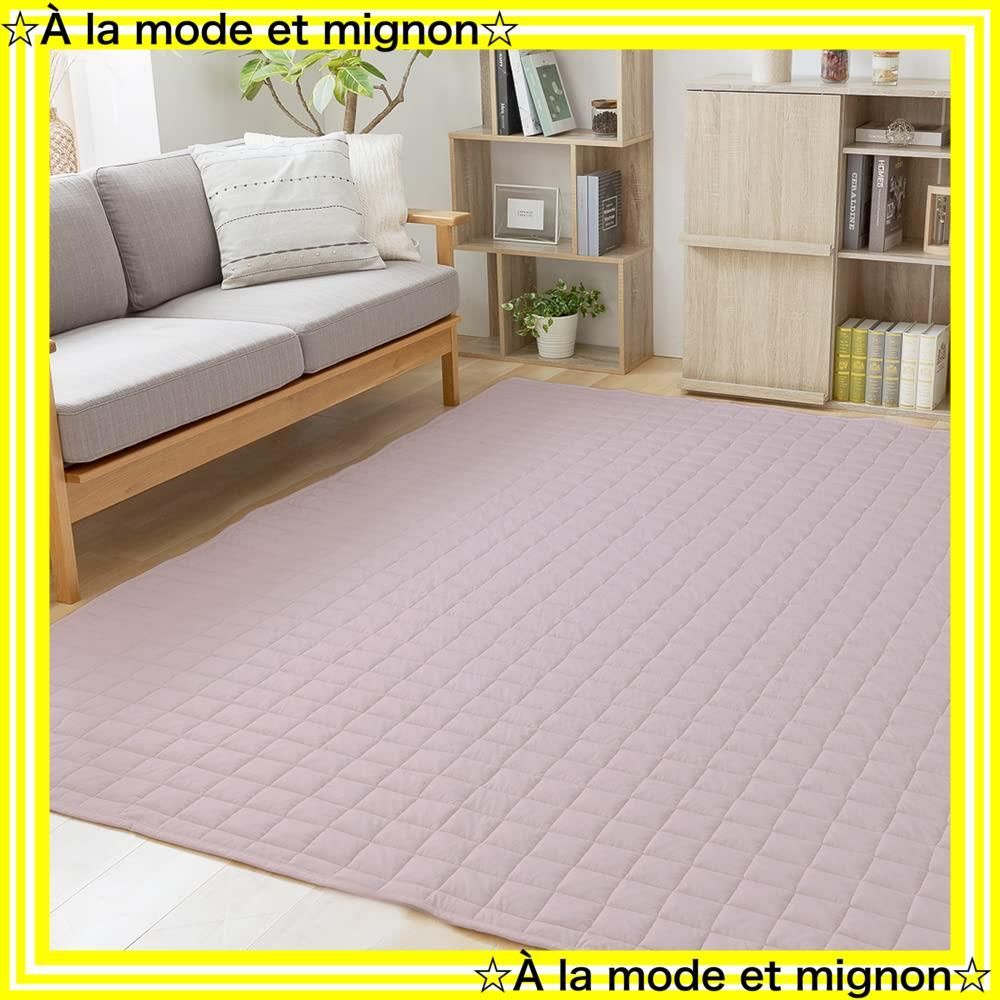 スピード発送 家族みんなに優しいラグ 185×185cm スモーキーピンク 抗菌 防臭 防ダニ加工でいつでも清潔 オーガニックコットン ご家庭で丸洗い 綿 でお子様にも優しい肌触り 汗ばむ季節も快適 安心して過ごせる滑り止め加工 ラグ マッ