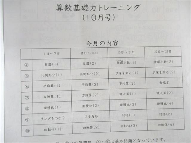 UR01-034 SAPIX 小5 算数 基礎力トレーニング 通年セット 2021 計12冊