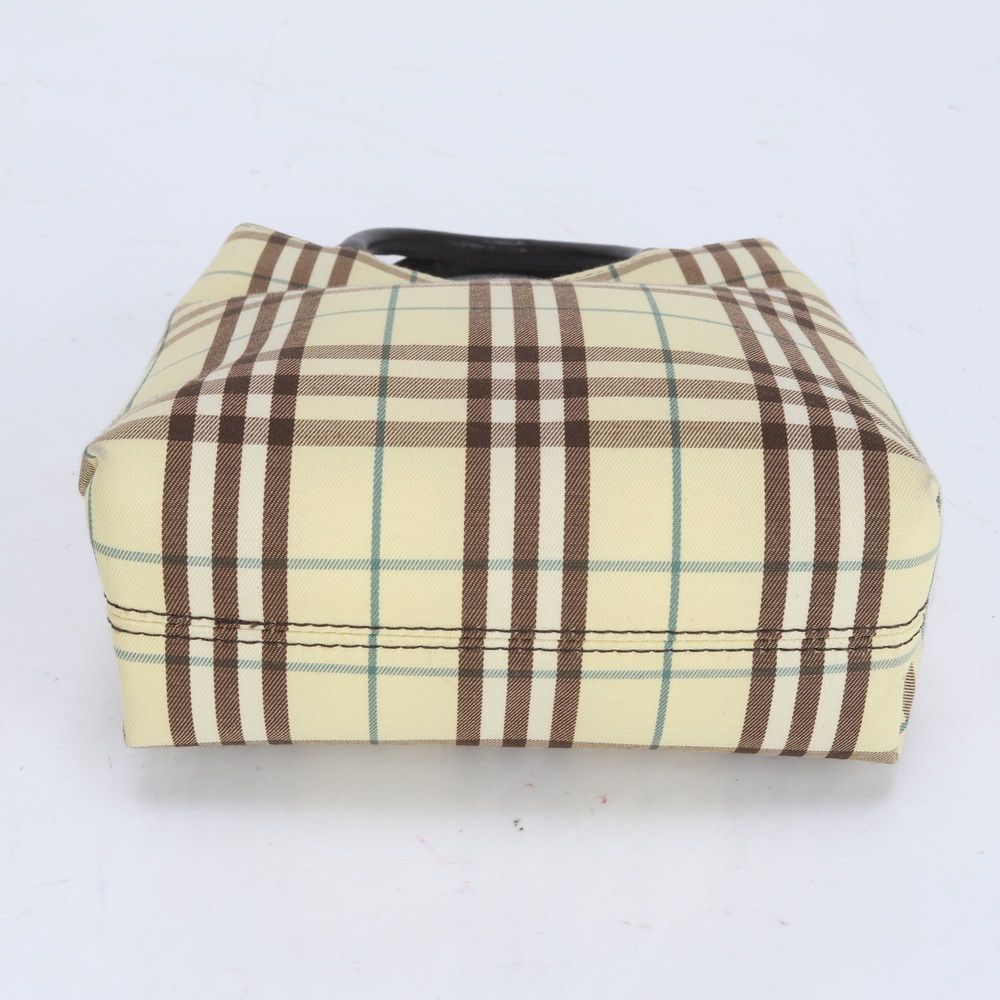 美品 バーバリー チェック レザー キャンバス ハンドバッグ トート  