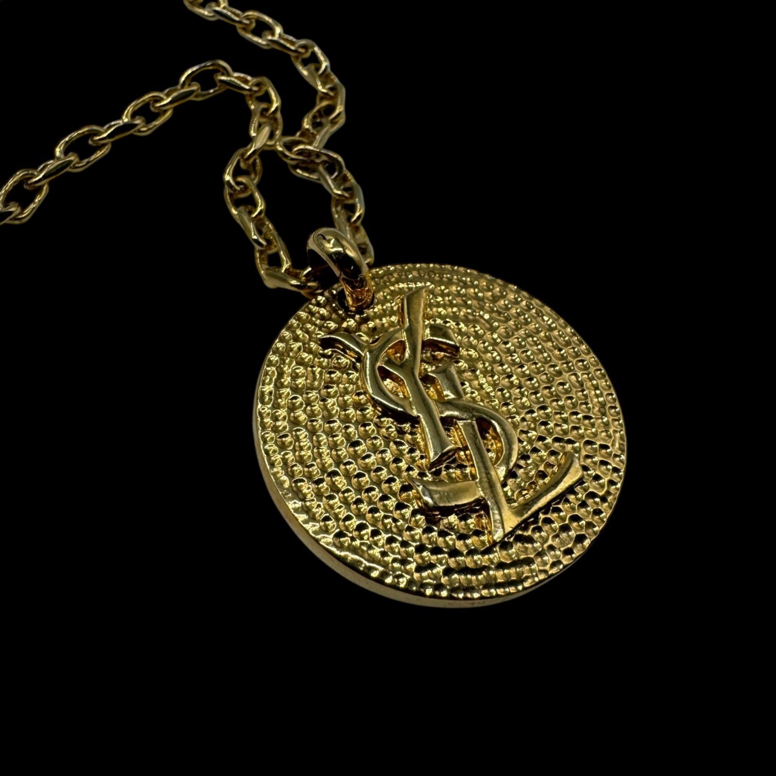 値下げ！イヴサンローラン ヴィンテージ YSL ロゴ ネックレス ゴールド YVES SAINT LAURENT イヴサンローラン ヴィンテージ YSL ロゴ ゴールド