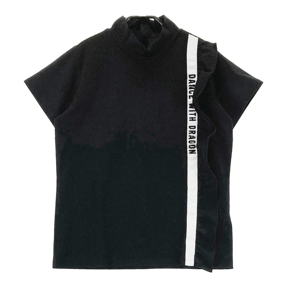 サイズ：3 DANCE WITH DRAGON ダンスウィズドラゴン  モックネック 半袖Tシャツ  ブラック系 [240101451025] ゴルフウェア レディース ストスト サイズ：3 DANCE WITH DRAGON ダンスウィズドラゴン モック