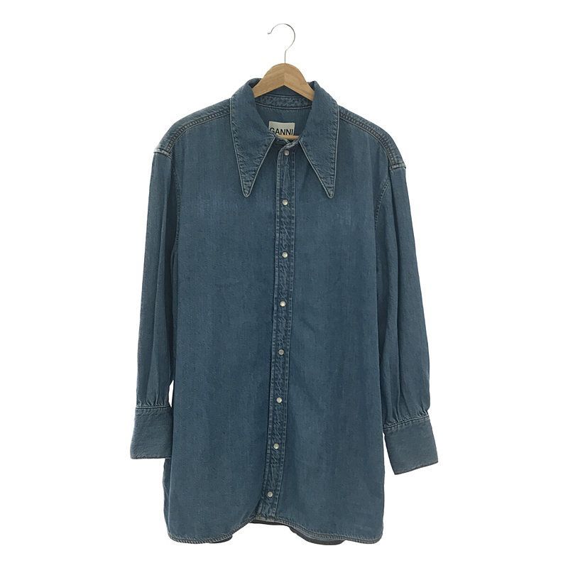 Ganni / ガニー | カットアウト デニムシャツ | S/M | mid blue vintage | レディース - メルカリ