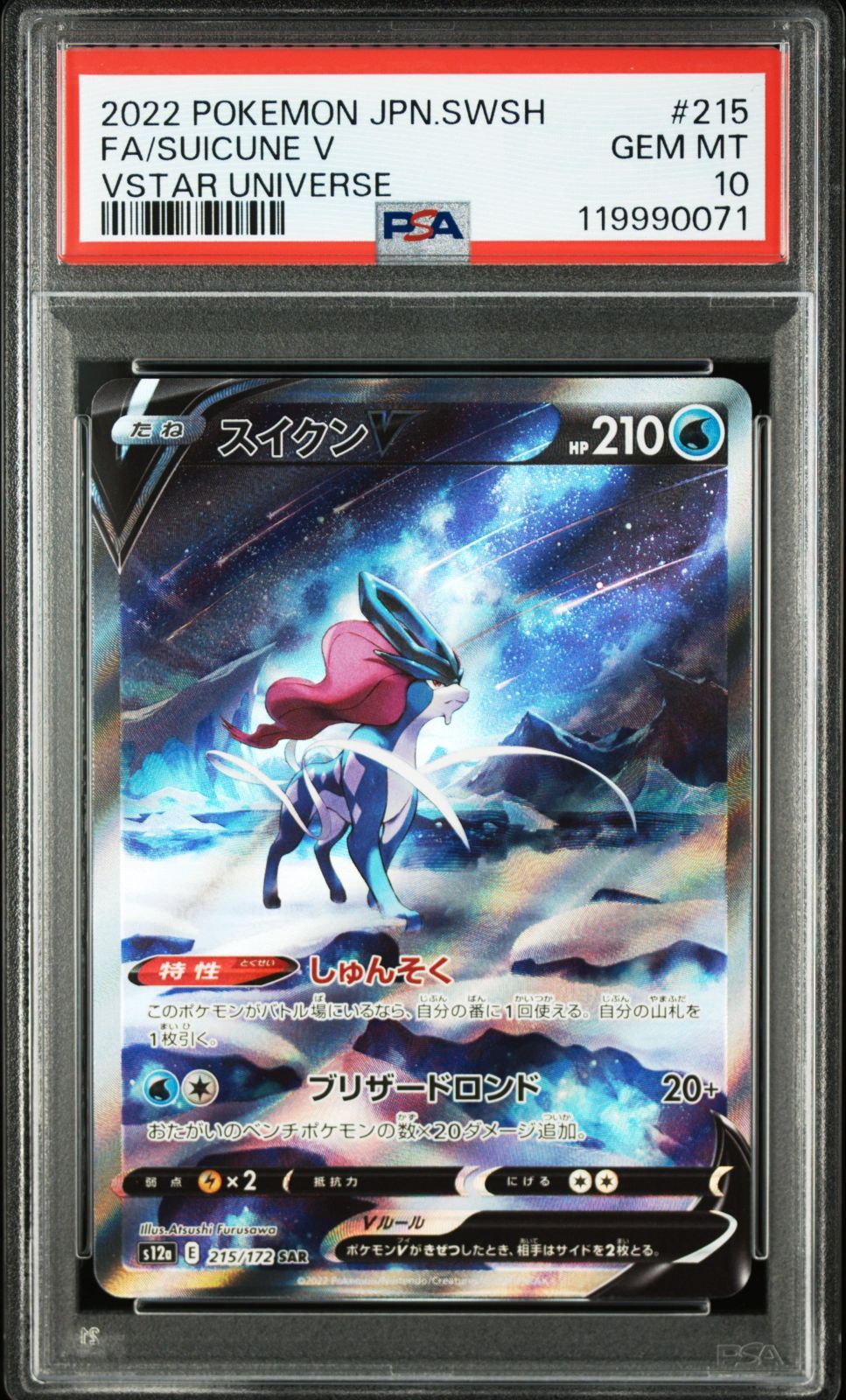 エンテイV＆スイクンV 213/172 215/172 S12a PSA10 ポケモン