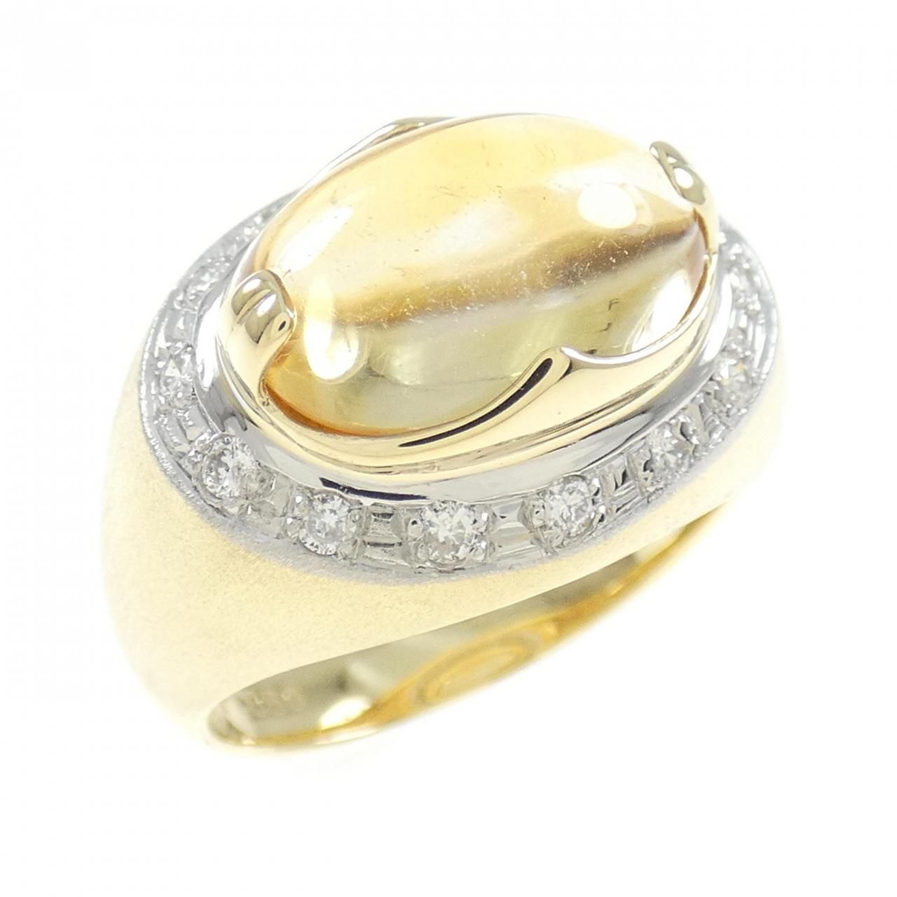K18YG|PT850 クオーツ リング 3.00CT