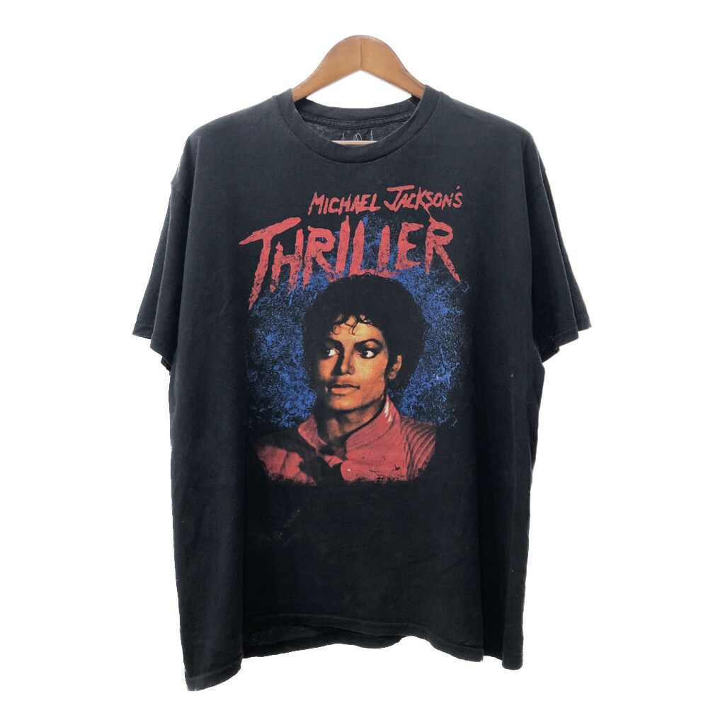 MICHAEL JACKSON マイケル・ジャクソン THRILLER スリラー 半袖Ｔシャツ ブラック (メンズ XL) 中古 古着 Q6044