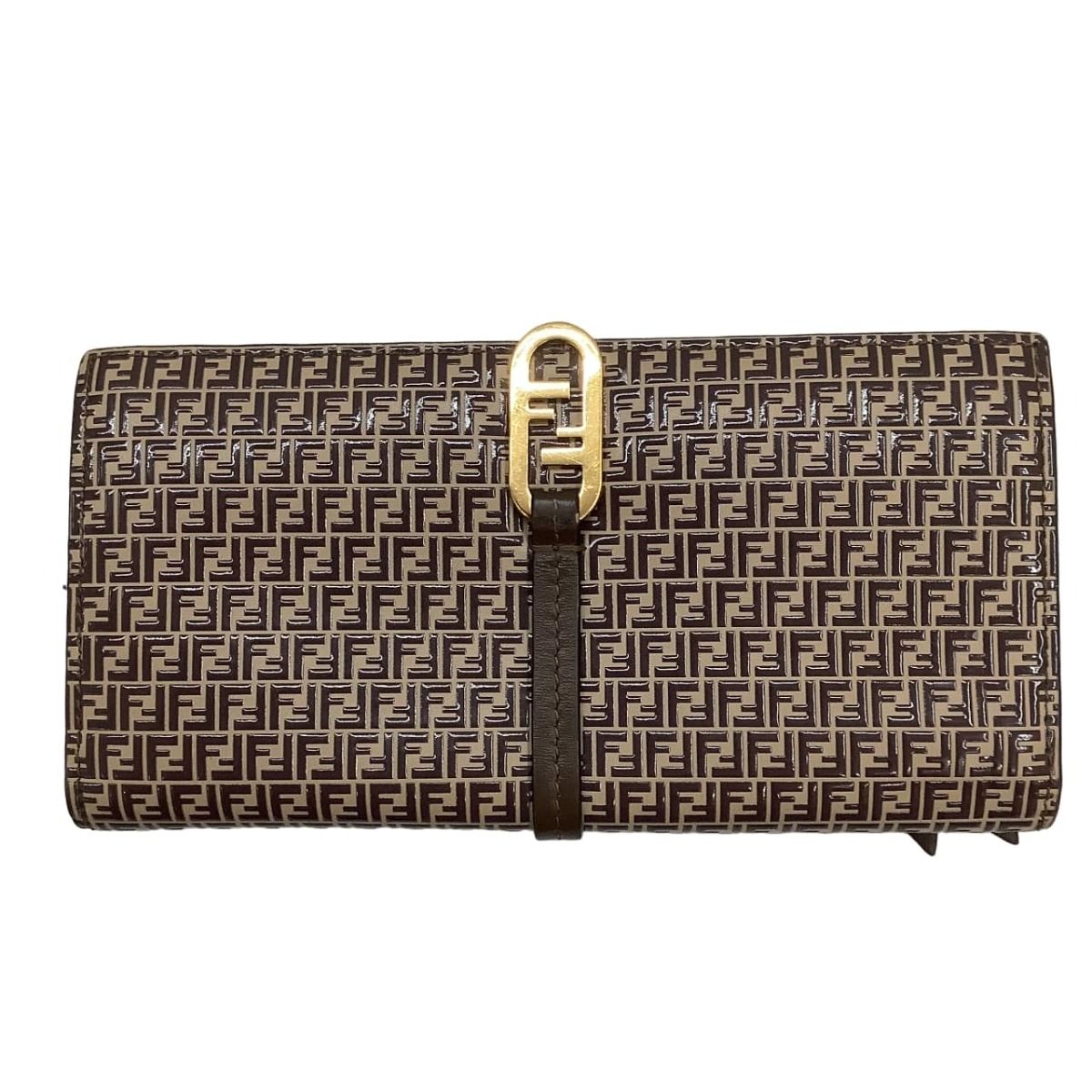 【美品】⭐︎FENDI⭐︎長財布 ロゴプリント⭐︎ブラウン⭐︎ 美品】⭐︎FENDI⭐︎長財布 ロゴプリント⭐︎ブラウン