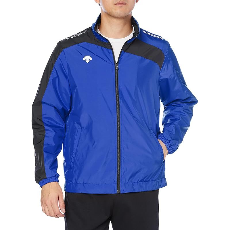 彡 デサント ウインドブレーカー 耐久はっ水 耐水性 吸放湿 防風 トレーニング ランニング DTM-3550 メンズ ロイヤルブルー×ブラック S 0